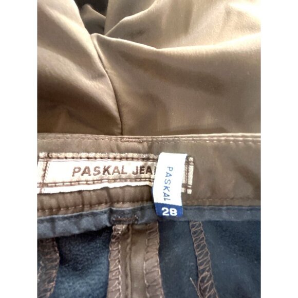 Pascal Jeans Womens Size 28 Brown Slant Pockets Button Zip Straight Leg - Picture 3 of 6